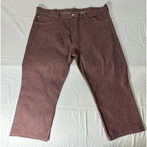 Levis 501 Jeans Men Faded Red Regular Button Fly Straight Fit Jeans - Size 42x25